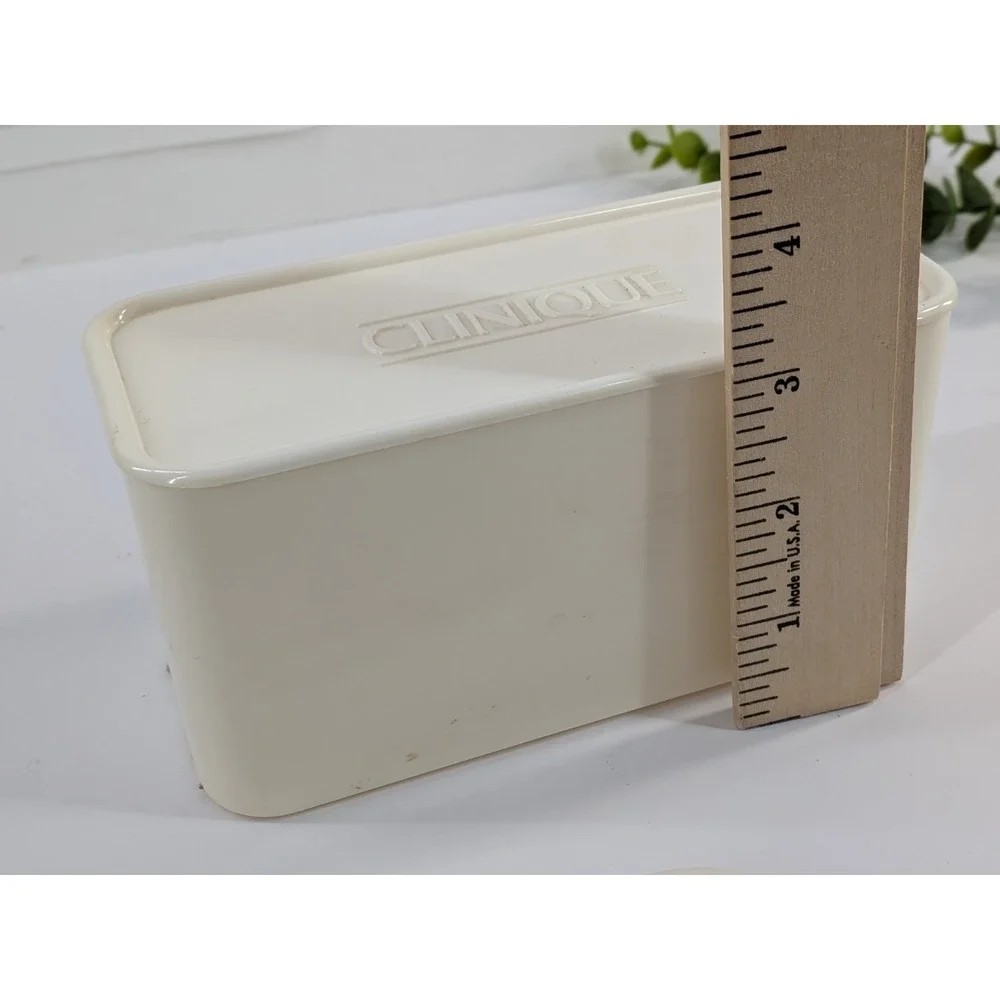 😍Vintage Clinique Comb & Mirror Set Snap Together White 1980s Matching Box Set